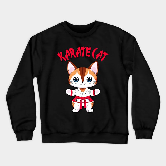 Karate Cat Crewneck Sweatshirt by IDesign23